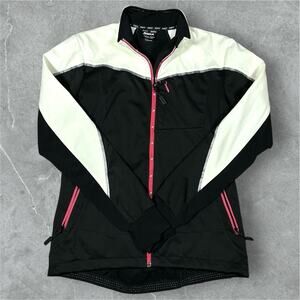 Swix Full Zip Soft Shell Jacket Womens Medium Black White Pink Thumbhole